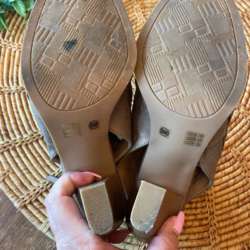 Chinese Laundry Metallic Copper Tone Peep Toe Block Heels - Picture 9 of 14